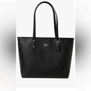 Coach Black City Zip Tote Bag with Gold Tone Hardware 👜